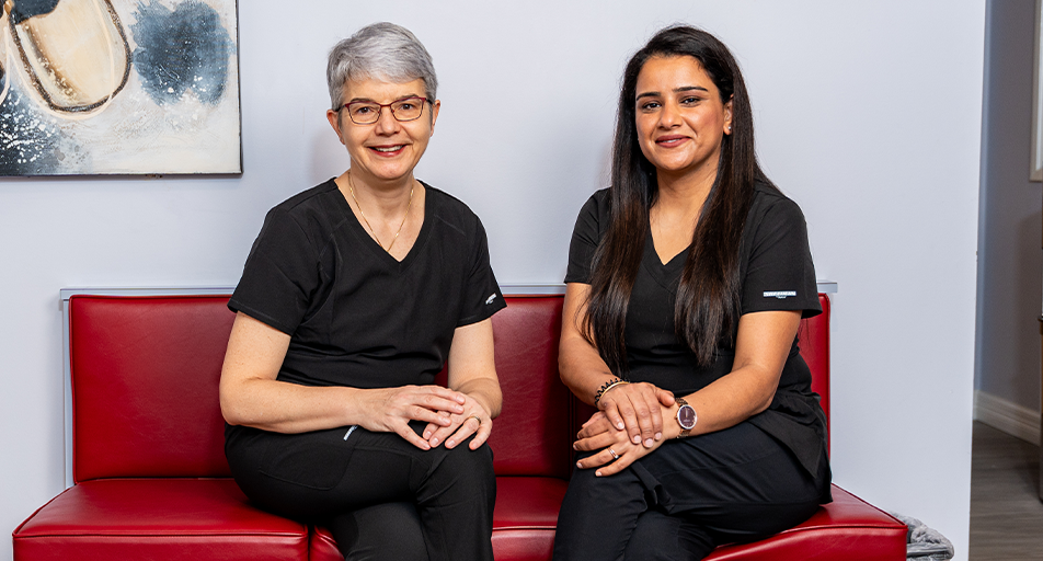 Dr. Magda S. Hinta and Dr. Shubh Gill at Gentle Smile Dental in Coquitlam, BC