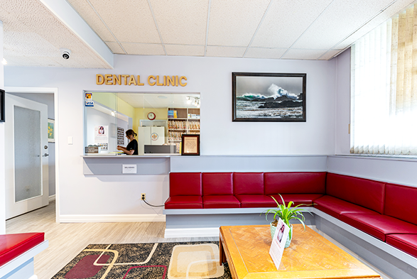 Front desk at Gentle Smile Dental, welcoming new patients in Coquitlam